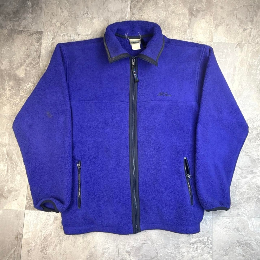 Vintage Blue L.L. Bean Zip Up Fleece Jacket Small